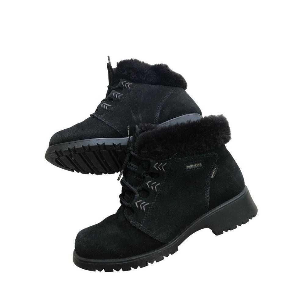Sporto Black Suede Waterproof Boots Womans Size 6